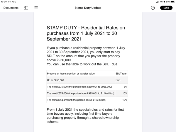 Stamp Duty Changes