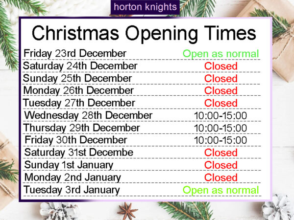 Christmas Opening Times