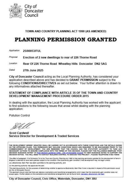 Land Adjacent to 226 Thorne Road, Doncaster